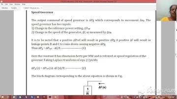 Lecture Video_15EE81_Module-2_Speed Governing System,Speed Governor & Hydraulic Model_Gunasekari R