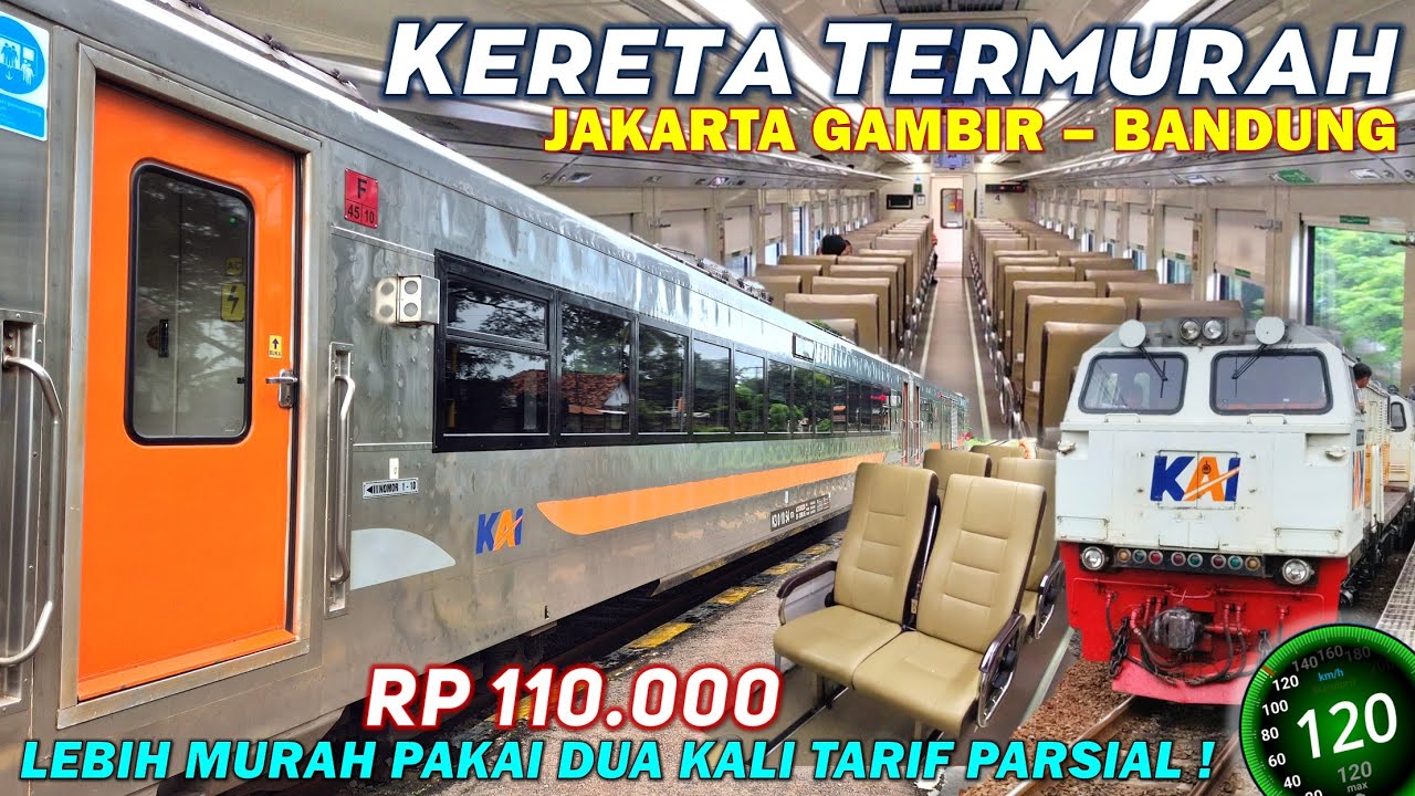 NAIK KERETA GAMBIR BANDUNG LEBIH HEMAT CUMA 100 RIBUAN !! Trip KA Pangandaran Ekonomi Tarif Parsial