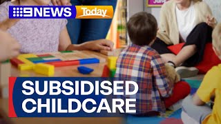 Subsidised 3-Day Childcare Policy Comes Into Effect 9 News Australia