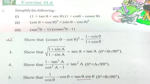 10th Class TRIGONOMETRY || Exercise 11.4 || Most IMPORTANT Solutions