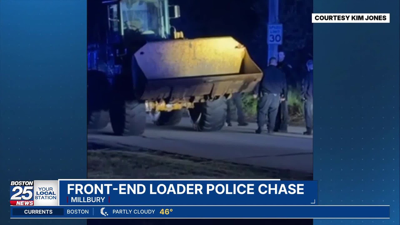Man arrested after leading Mass. police on chase in front-end loader ...