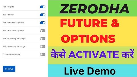 How to Activate Future & Options Segment In Zerodha। Call Options। Put Options।।