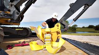 Trailer Loading a John Deere Compact Excavator | John Deere Compact Construction Equipment