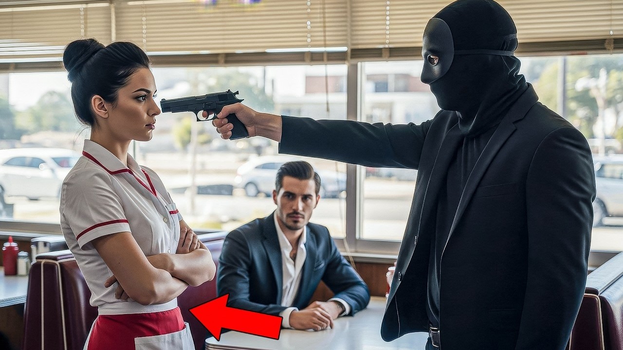 La serveuse reste calme pendant le braquage — un parrain la remarque