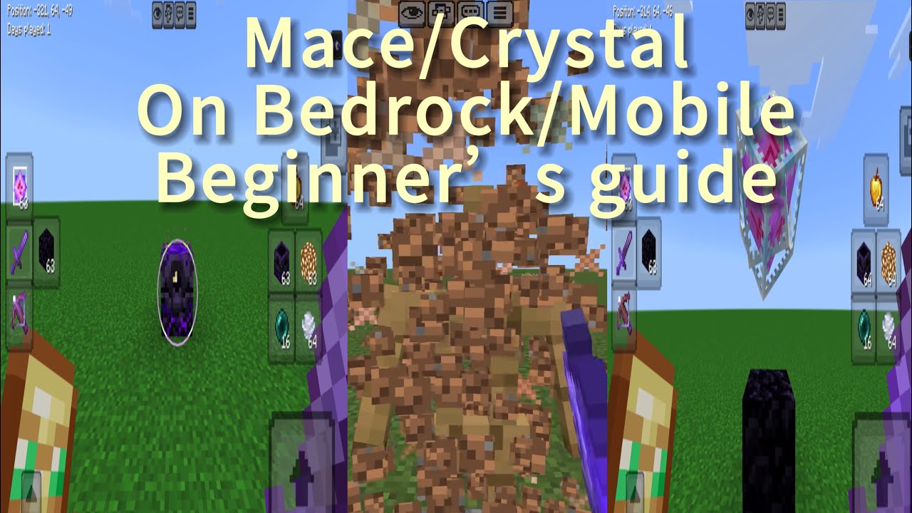 How to PvP on MCPE/Bedrock edition! (Mace/Crystal PvP edition)