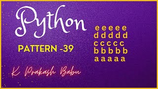 PYTHON PATTERN PROGRAM 39
