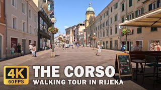 The Corso, Rijeka - Walking Tour 4K 60Fps