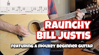 Video thumbnail of "Raunchy by Bill Justis (featuring a Moukey beginner acoustic guitar)"