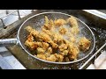 야채 치킨 / double fried chicken in vegetable dough / korean street food