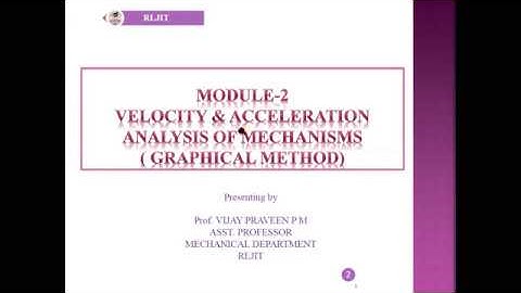 KOM#VTU 18ME44# MODULE -2 VELOCITY & ACCELERATION BY GRAPHICAL METHOD ! LECTURE VIDEO-1