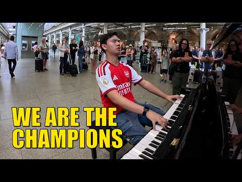 After 22 Years… Arsenal Fan Plays We Are The Champions at Public Piano | Cole Lam