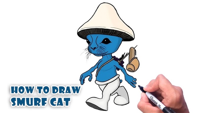 How to Draw Smurf Cat  Easy to Follow 