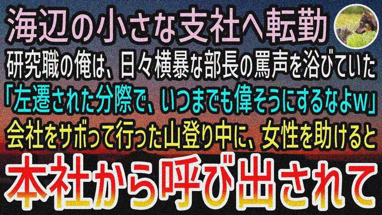 【感動する話】海辺の支社に転勤した俺。部長の罵声に耐え…真夏の海で女性を助けた数週間後、本社呼び出しで…【泣ける話】