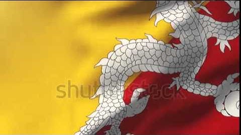 Bhutan flag waving in the wind. Looping sun rises style. Animation loop Stock video by