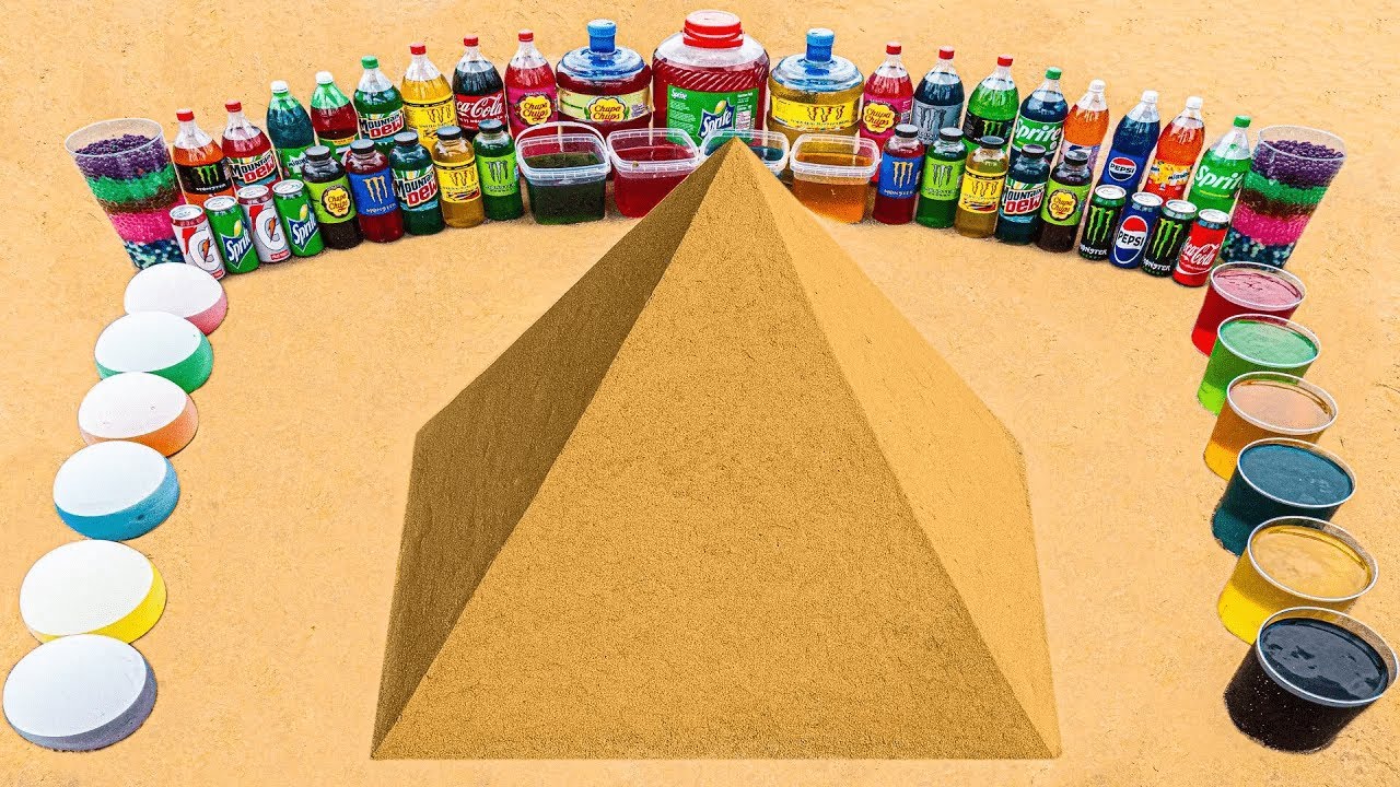 How to Make Pyramid Orbeez Sand Game with Sprite, Pepsi and Mentos Mix ...