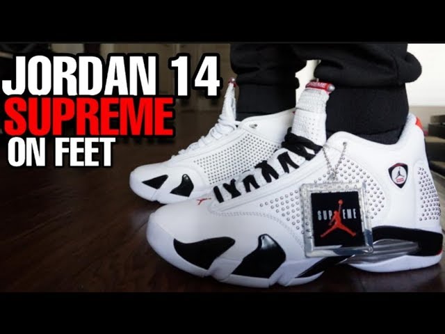 Here's What The Supreme x Air Jordan 5 “Black” Looks Like On-Feet