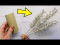 With just one toilet paper roll  its so easy paper grass diy for your bouquet recycled home deco