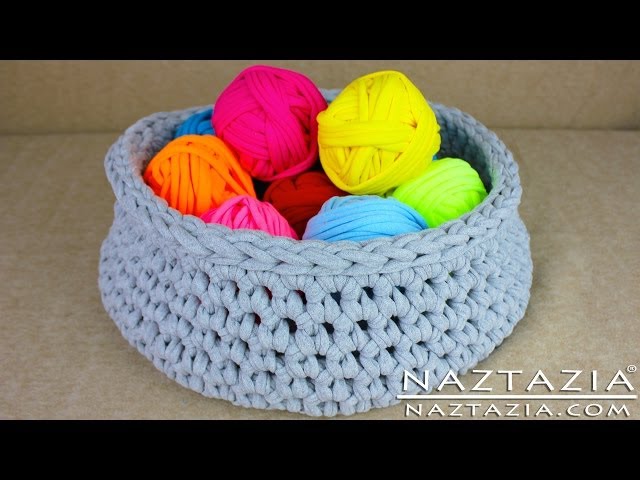 Whip Up A Crocheted Basket With Handles, With T-Shirt Yarn! - creative  jewish mom