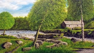Oil Painting Of Cenarth Falls In Wales