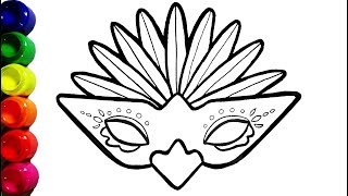Carnival Mask coloring and drawing for Kids, Toddlers ♡ sunny kids art ♡