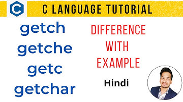 c programming language | getch getche getchar in c in hindi | getch getche getchar in c