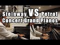 Steinway vs petrof concert grand pianos  living pianos vlog