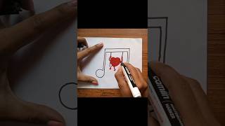 How to draw music note with heart ❤️ Life line #shorts #art #colourful #easydrawings #music