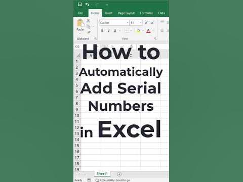 How to Automatically Add Serial Numbers in Excel - YouTube