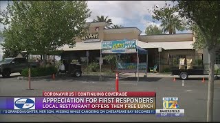 Restaurant offers free lunch to uniformed first responders