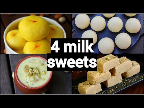 4 easy milk sweet recipes | easy milk dessert recipes | instant milk dessert