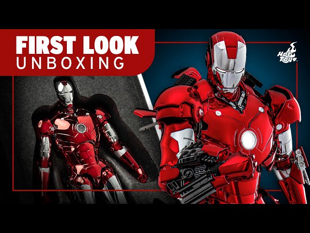 Hot Toys Iron Man Mark 3 Red & Chrome Figure Unboxing | First Look