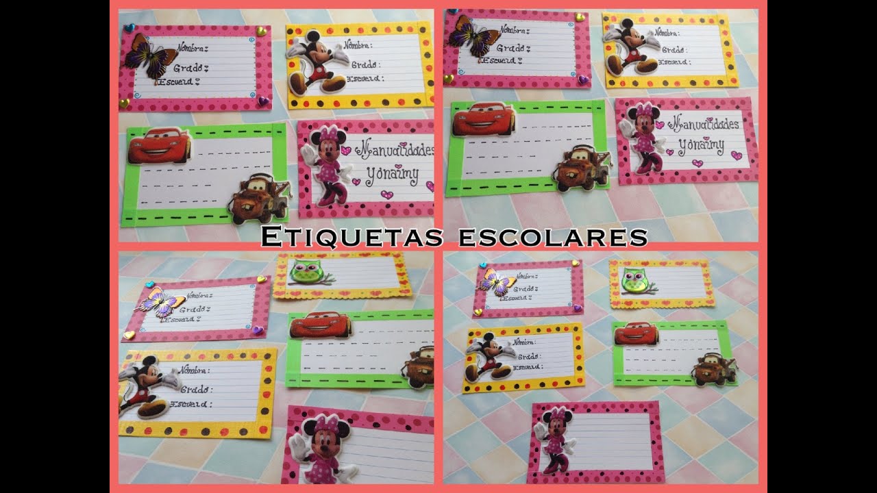 ETIQUETAS ESCOLARES PARA LIBRETAS O LIBROS.- DIY . - YouTube