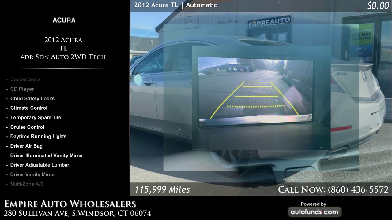Used 2012 Acura TL Empire Auto Wholesalers, S.Windsor, CT SOLD