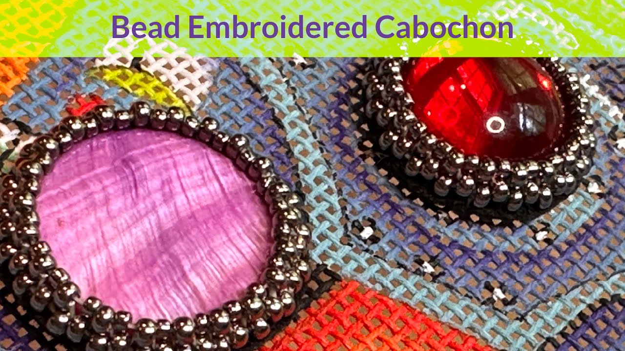Bead Embroidered Cabochon