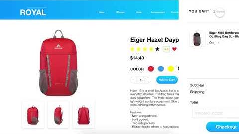 Add to cart experience using Adobe XD