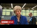 Election results 2019: Former PM Theresa May is asked about projected Tory win - BBC News