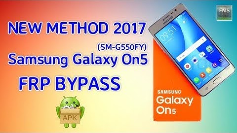 Samsung Galaxy On5 (SM-G550FY)  FRP Lock Remove Google Account Bypass New Method Free