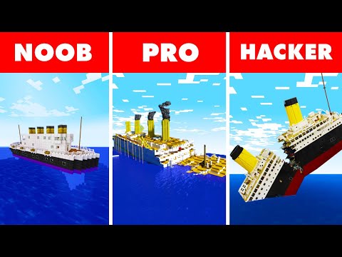 Noob vs. Pro vs. Hacker : SINKING TITANIC SURVIVAL! In Minecraft Animation