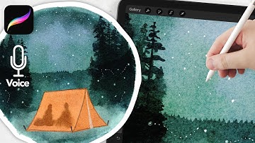Forest Camping Watercolor Tutorial // SO EASY // Watercolor Brushes for Procreate
