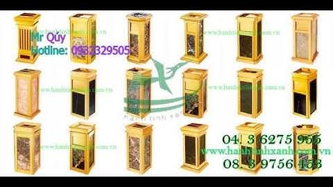 Thùng ác đá hoa cương, thùng rác tòa nhà, thùng rác đá đẹp
