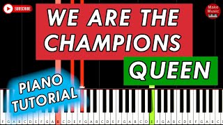 QUEEN - We Are The Champions 🎹 Piano Tutorial