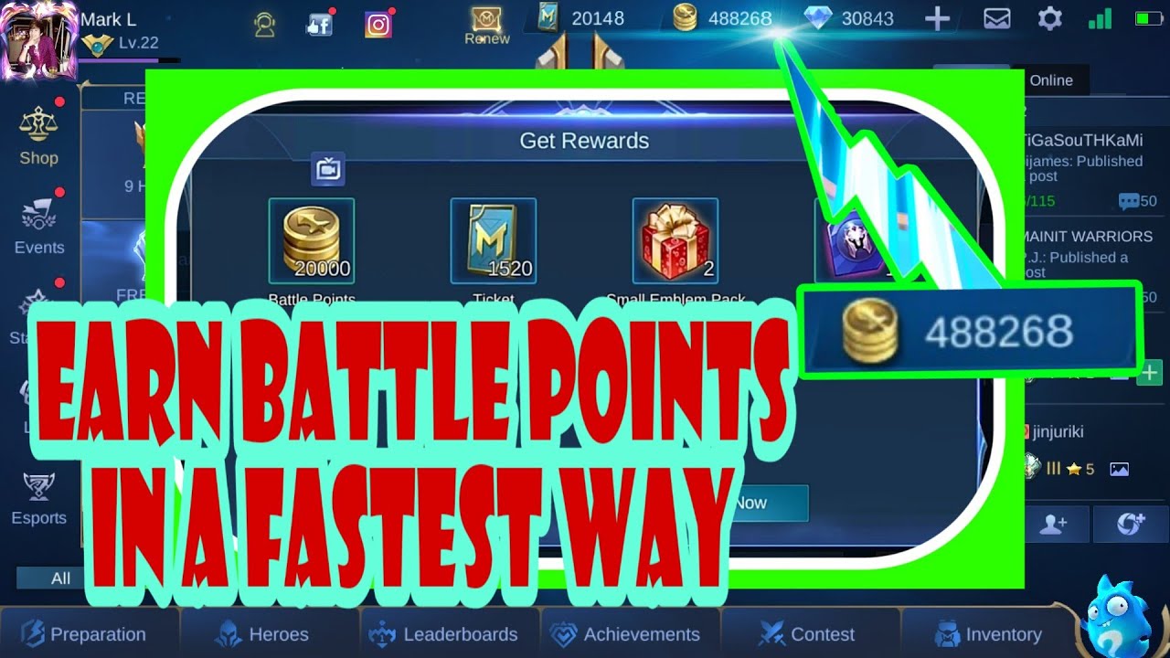 Earn Battle Points In a Fastest Way-Mobile Legends