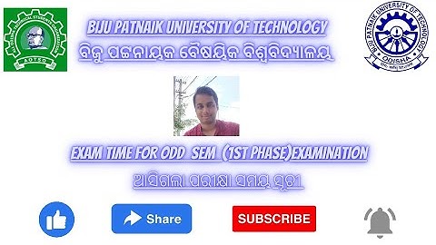 Examination time of odd sem (1st phase)#bput #btech