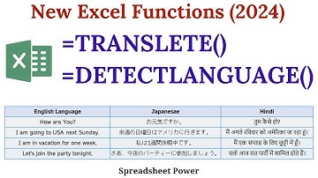 Translate and Language Detect Function in Excel