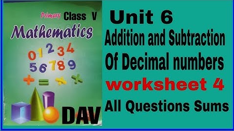 DAV Class 5 Maths Unit 6 Worksheet 4 , All Questions solved.