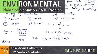 Plain Sedimentation GATE Solved Example | Environmental Engineering
