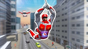 Flying Robot Rope Speed Hero - Rescue Mission | By Game Click | Android Gameplay | Walkthrough