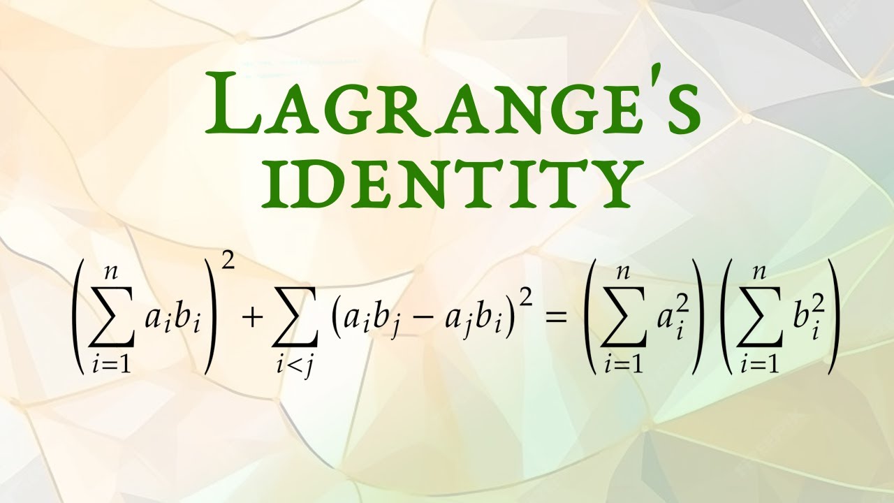 Тождество Лагранжа и неравенство Коши-Шварца