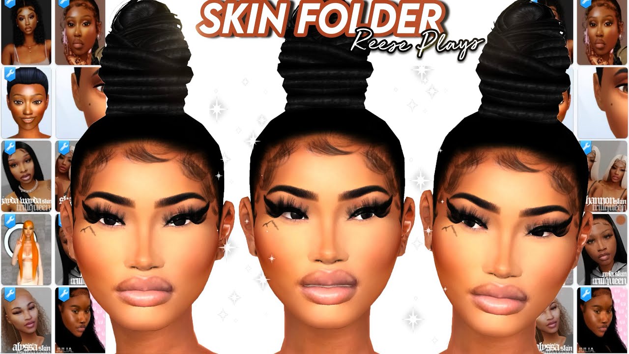 MY ENTIRE SKIN CC FOLDER | The Sims 4 | BEST BLACKURBAN SIMS 4 CC | Sim  Download + CC Links *free* - YouTube