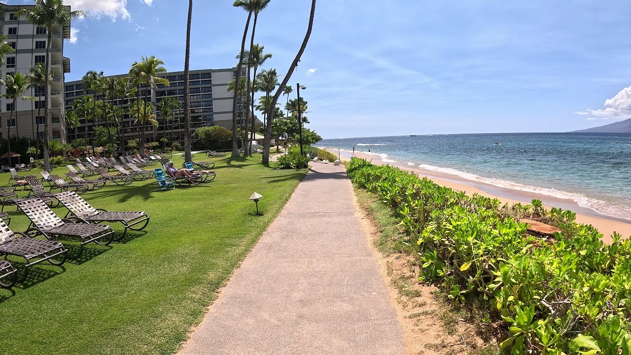 Ka'anapali Beachwalk Lahaina Maui Hawaii Walking Tour 2025 4k